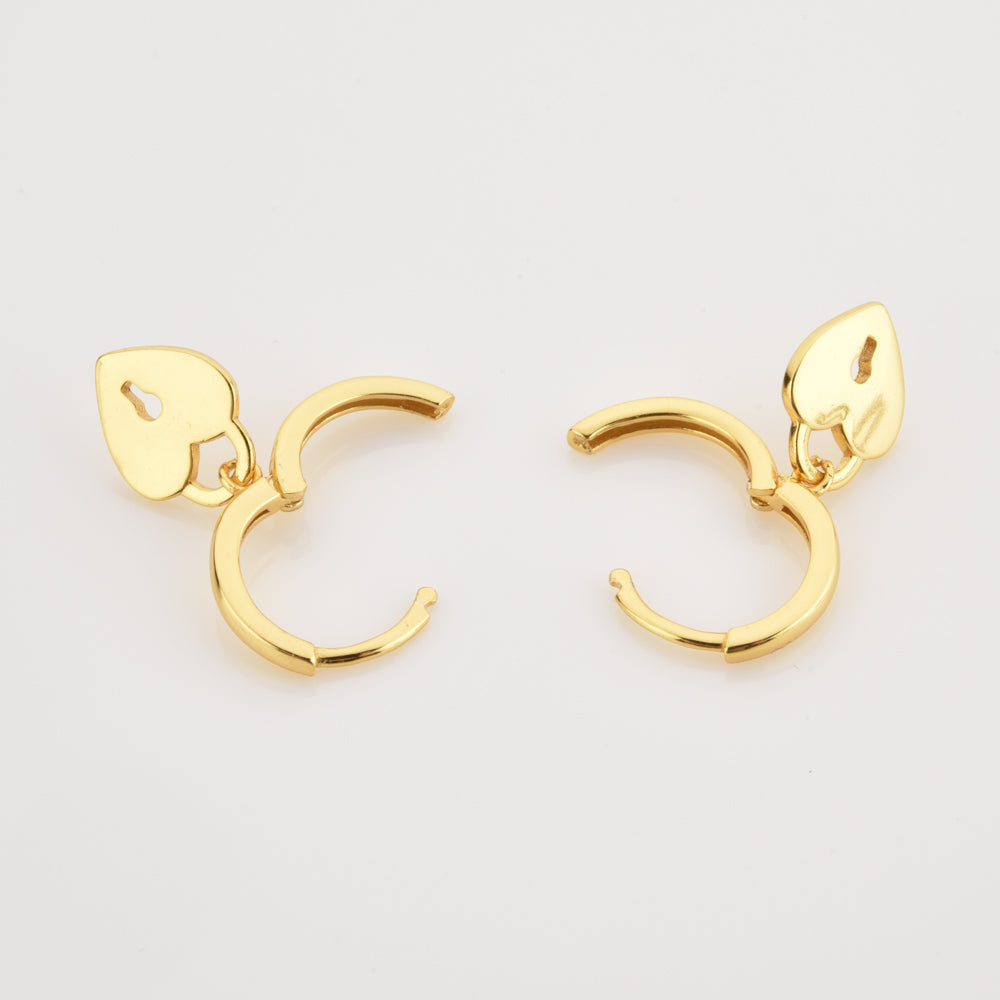 Gold Lock of Love Earrings