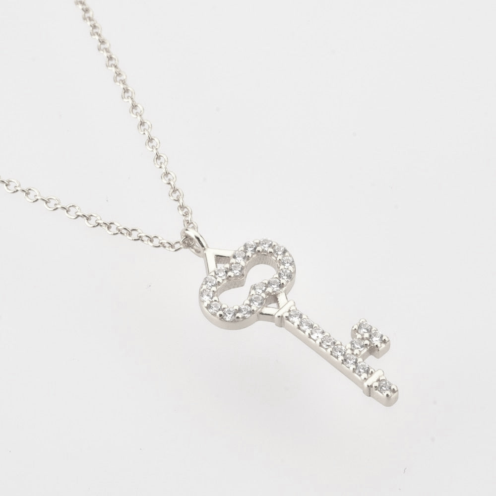 Silver Shiny Key Necklace