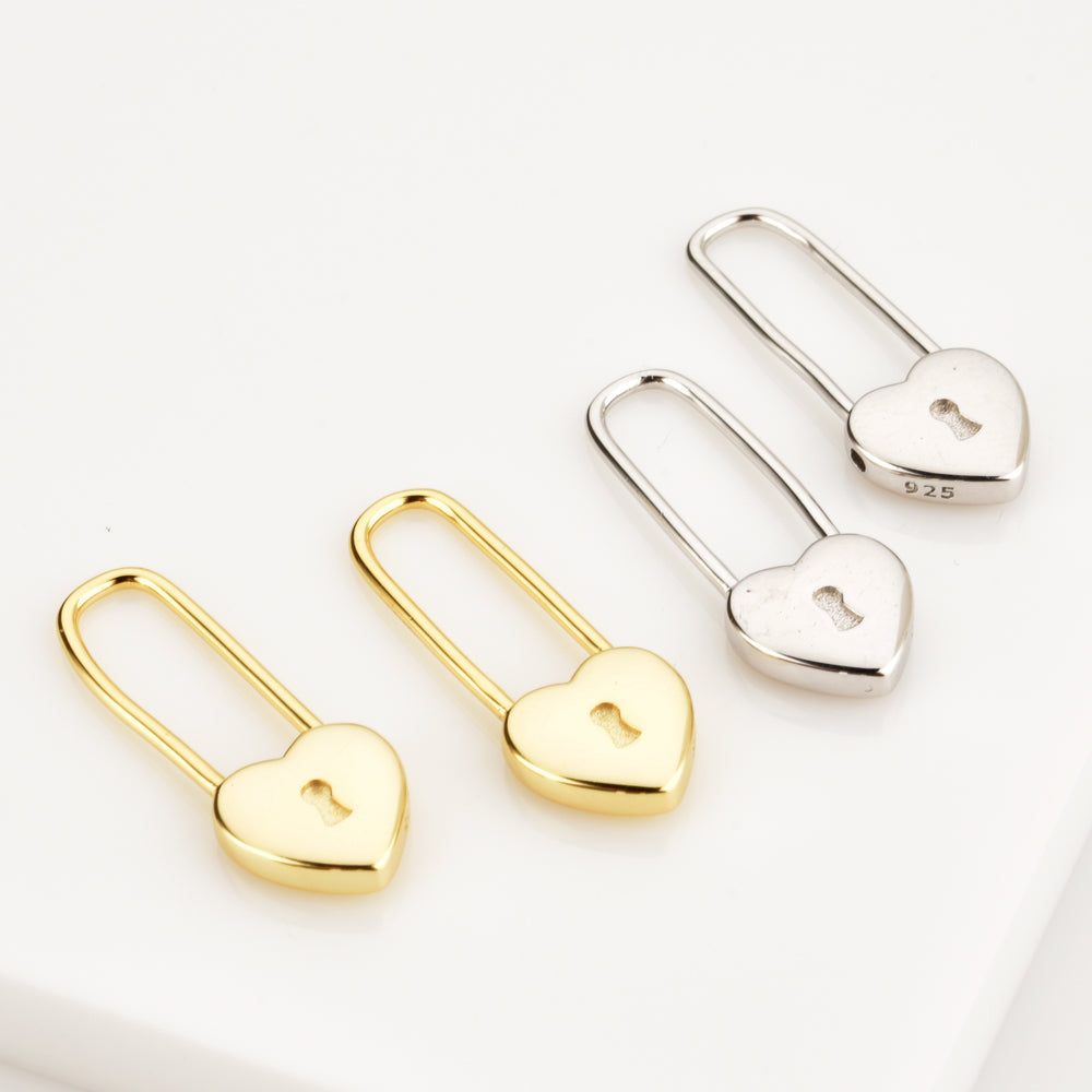 Gold Love Pin Hoops