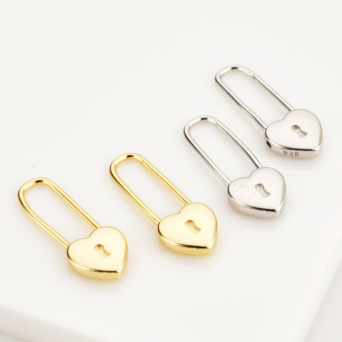 Gold Love Pin Hoops
