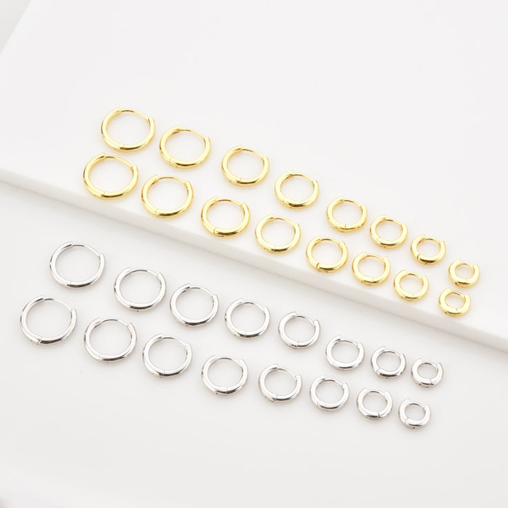 Mini Basic Silver Hoops - 5, 6, 7, 8, 9, 10, 11 and 12mm