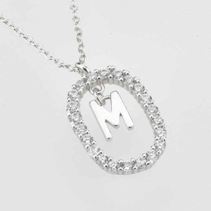 Collar White Spring Incial Plata
