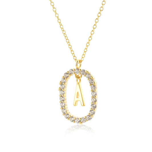 White Spring Initial Gold Necklace 