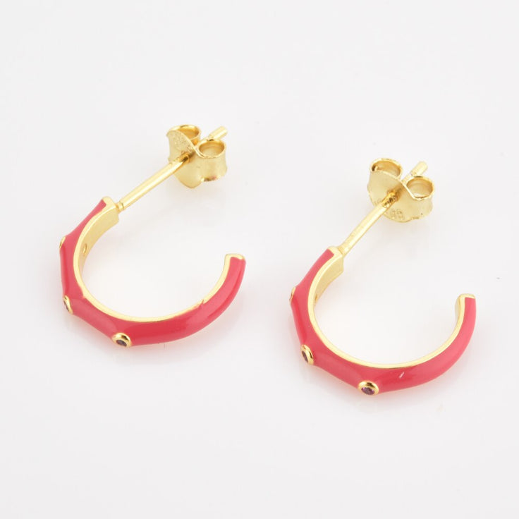 Lara Red Hoops 
