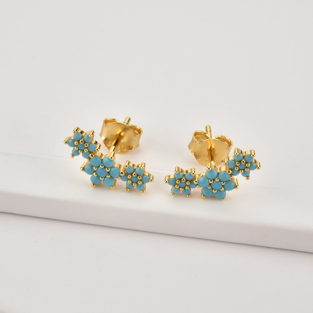 Turquoise Daisy Earrings