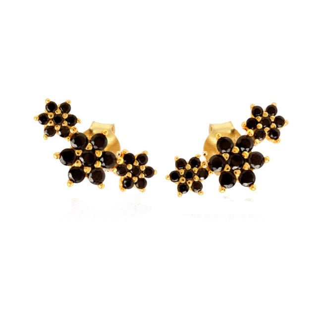 Daisy Earrings Black