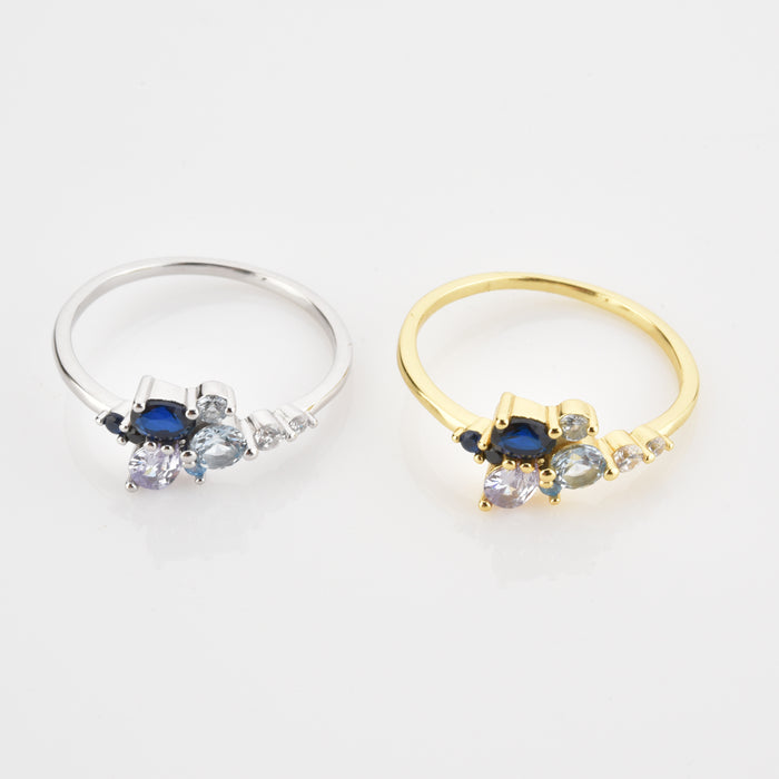 Dalia Blue Silver Ring