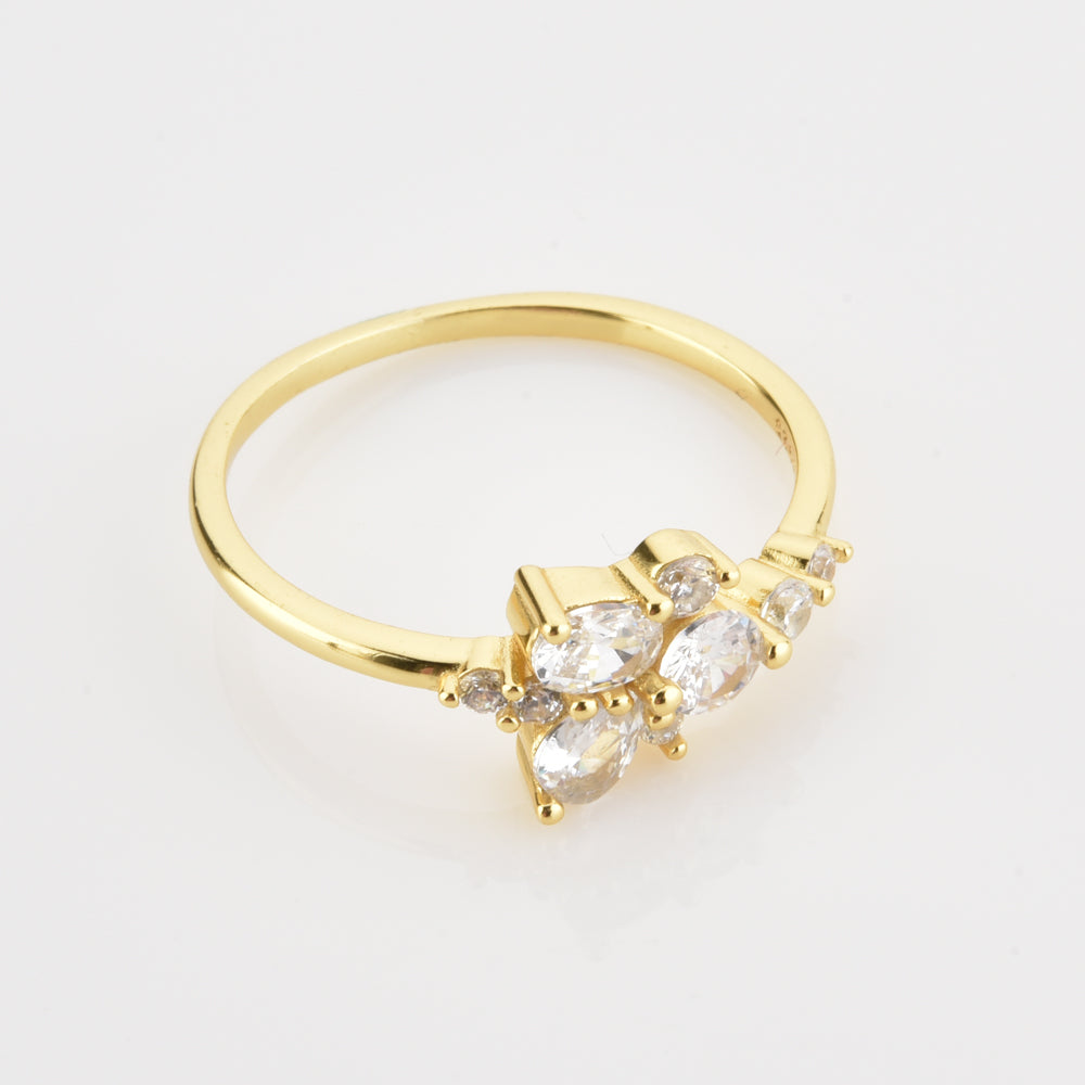 Anillo Dalia White Plata