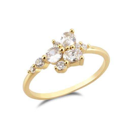 Anillo Dalia White Oro