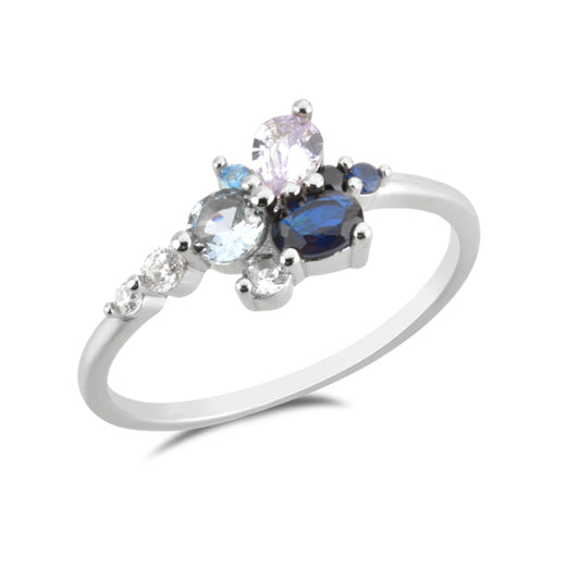 Dalia Blue Silver Ring