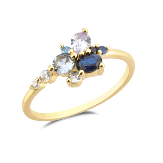 Dalia Blue Gold Ring