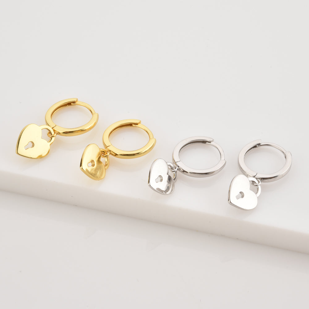 Gold Lock of Love Earrings