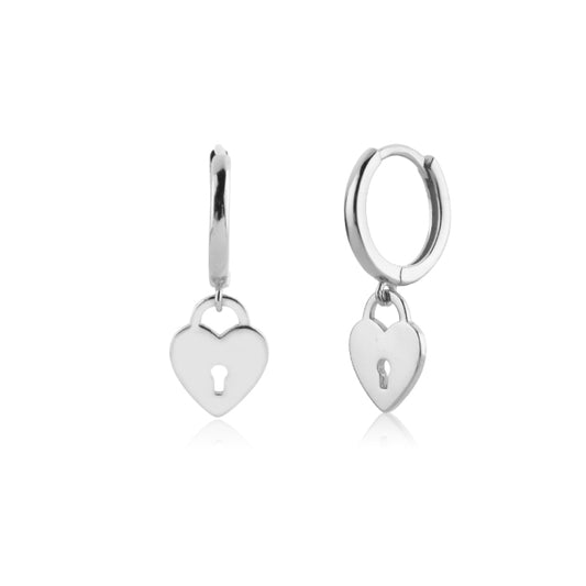 Silver Lock of Love Earrings