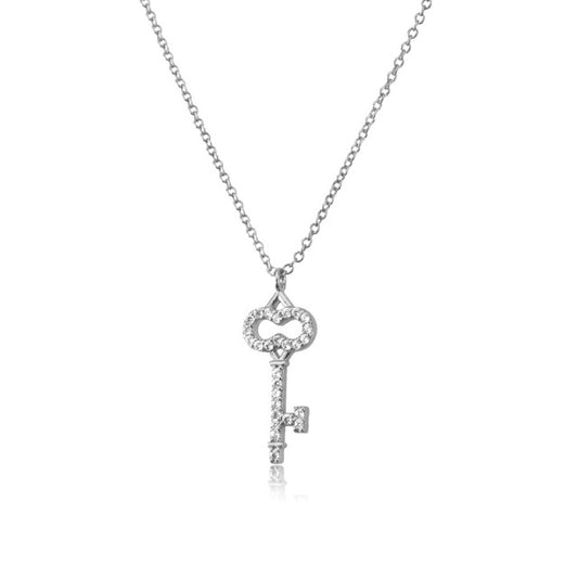 Silver Shiny Key Necklace