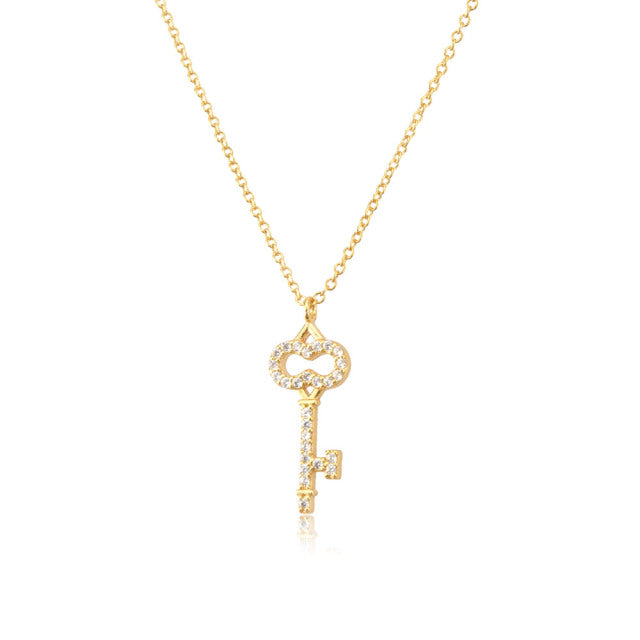 Gold Shiny Key Necklace