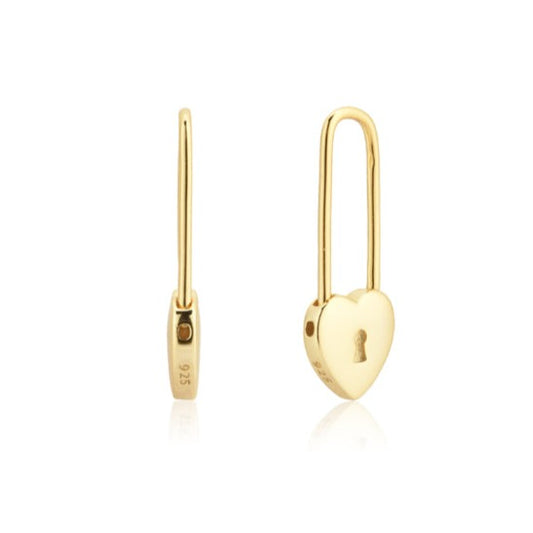 Gold Love Pin Hoops