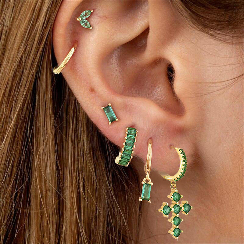 Green Mini Phoebe Earrings 