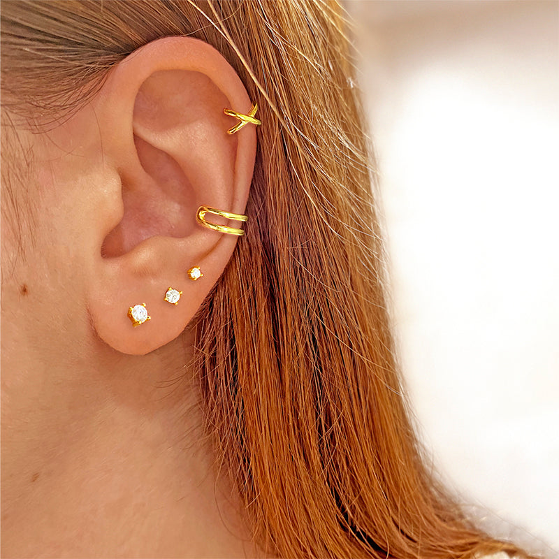 Gold Glitter Earring