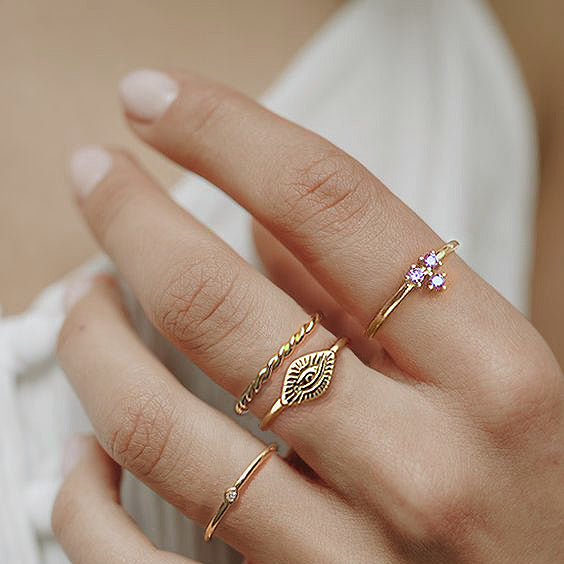 Curly Silver Ring 